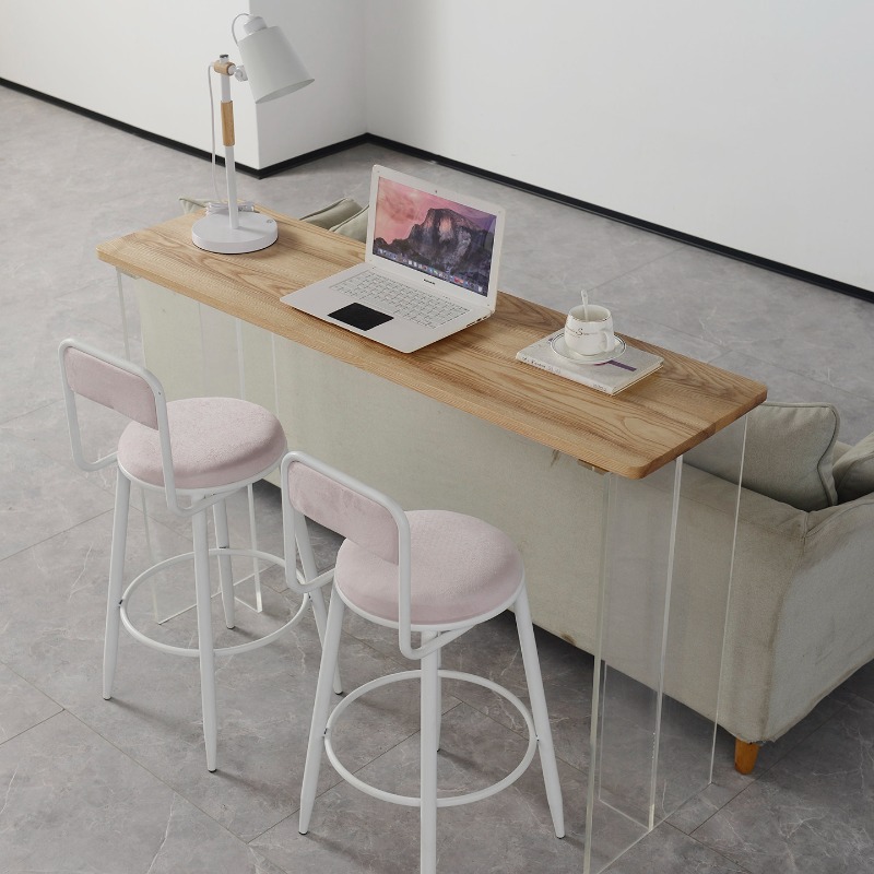 Tables - طاولة بار خشبية صلبة من الأكريليك