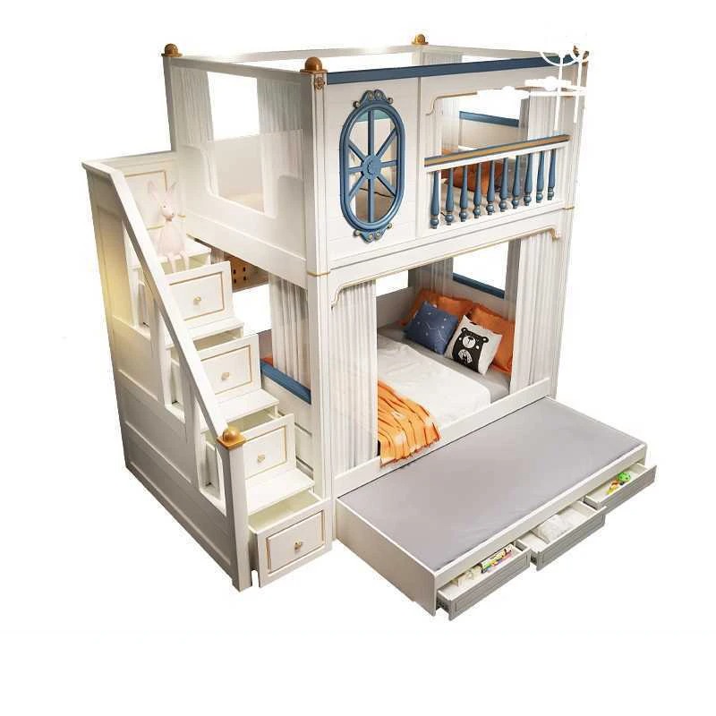 Bunk Bed With Stairs And Slide - -للأثاث غرف نوم الأطفال الفاخرة سرير