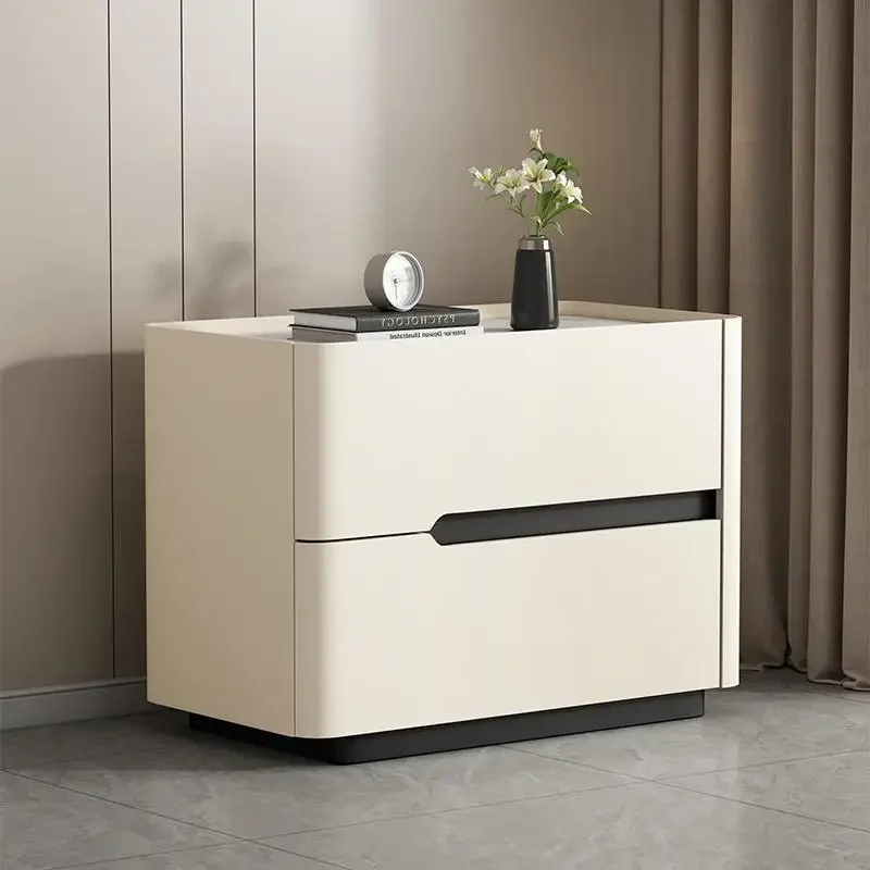 Solid Wood Nightstand 2 Drawers - الشمال الحديثة طاولة ليلية تخزين الجمالية