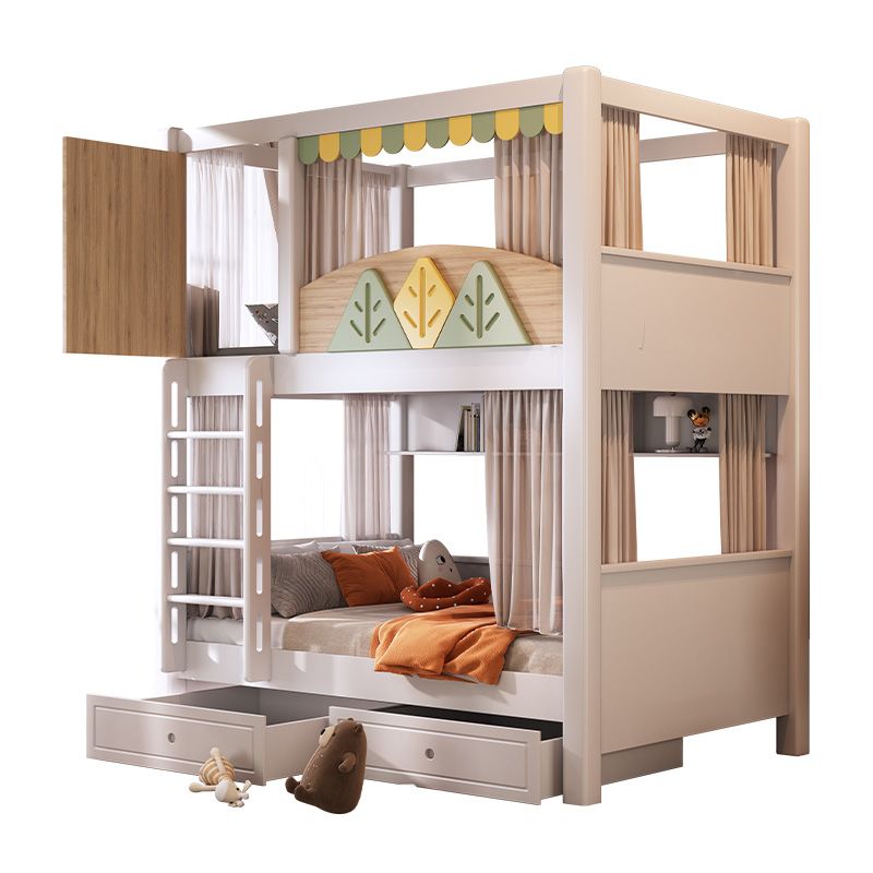 Bunk Bed With Stairs And Slide - سرير أطفال بطابقين بتصميم طبيعي عصري