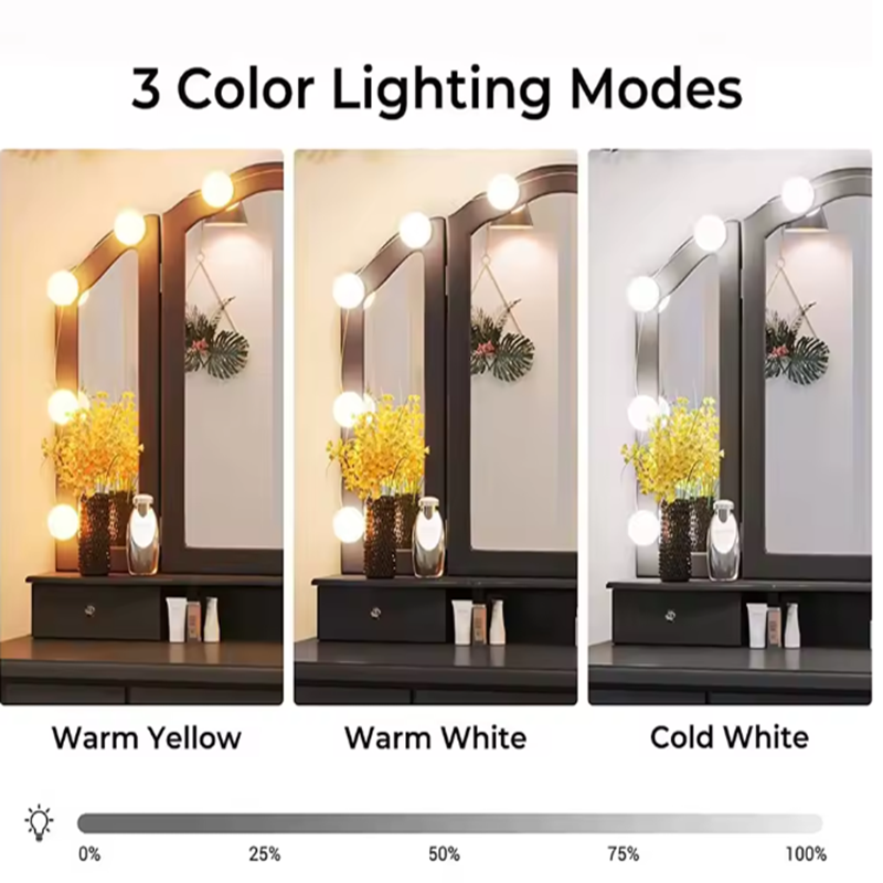 مصباح تجميل هوليوود قابل للفصل - مراجعة Dressing Table Vanity With Lighted Mirror وسعره