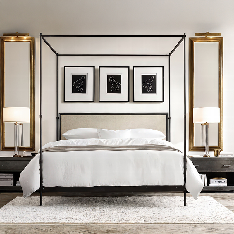 إطار سرير معدني عصري بحجم كوين - مراجعة Canopy Bed Frame Metal Queen وسعره