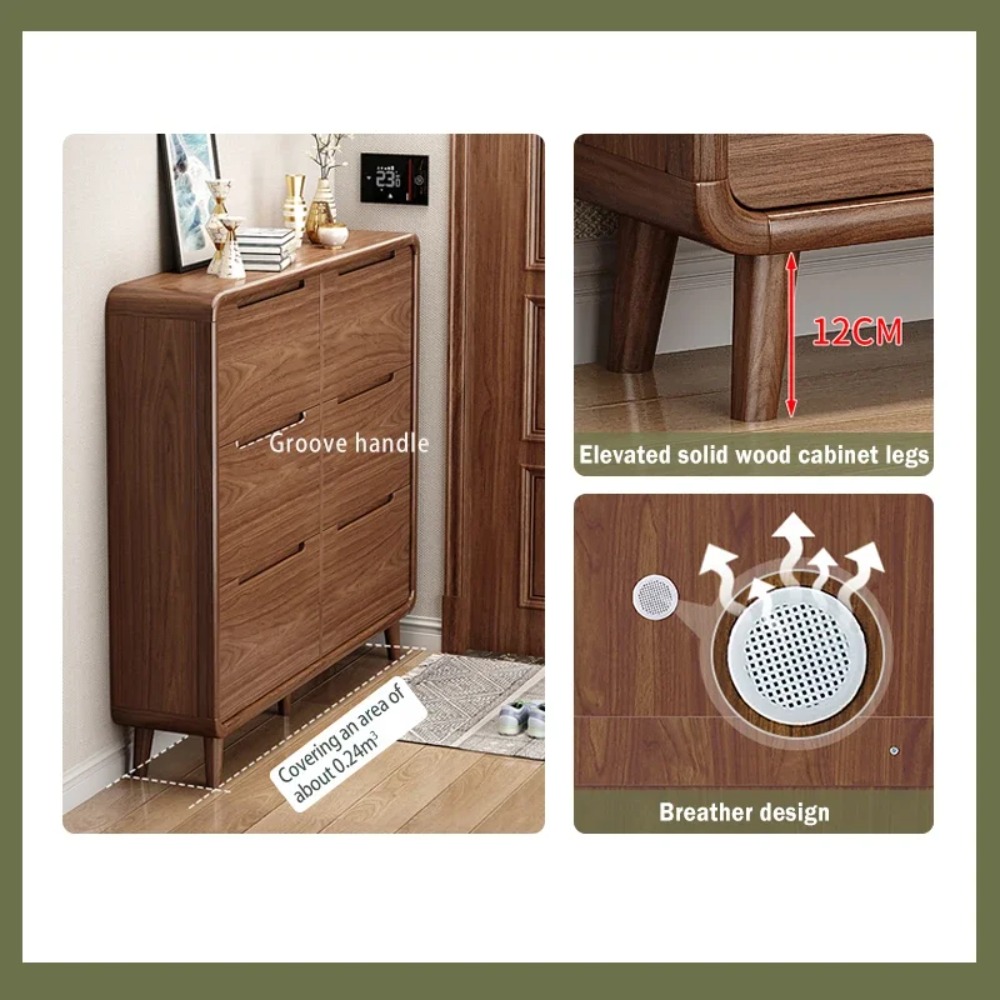 خزانة أحذية خشبية رفيعة قابلة  - مراجعة Shoe Rack Cabinet Narrow Entryway وسعره