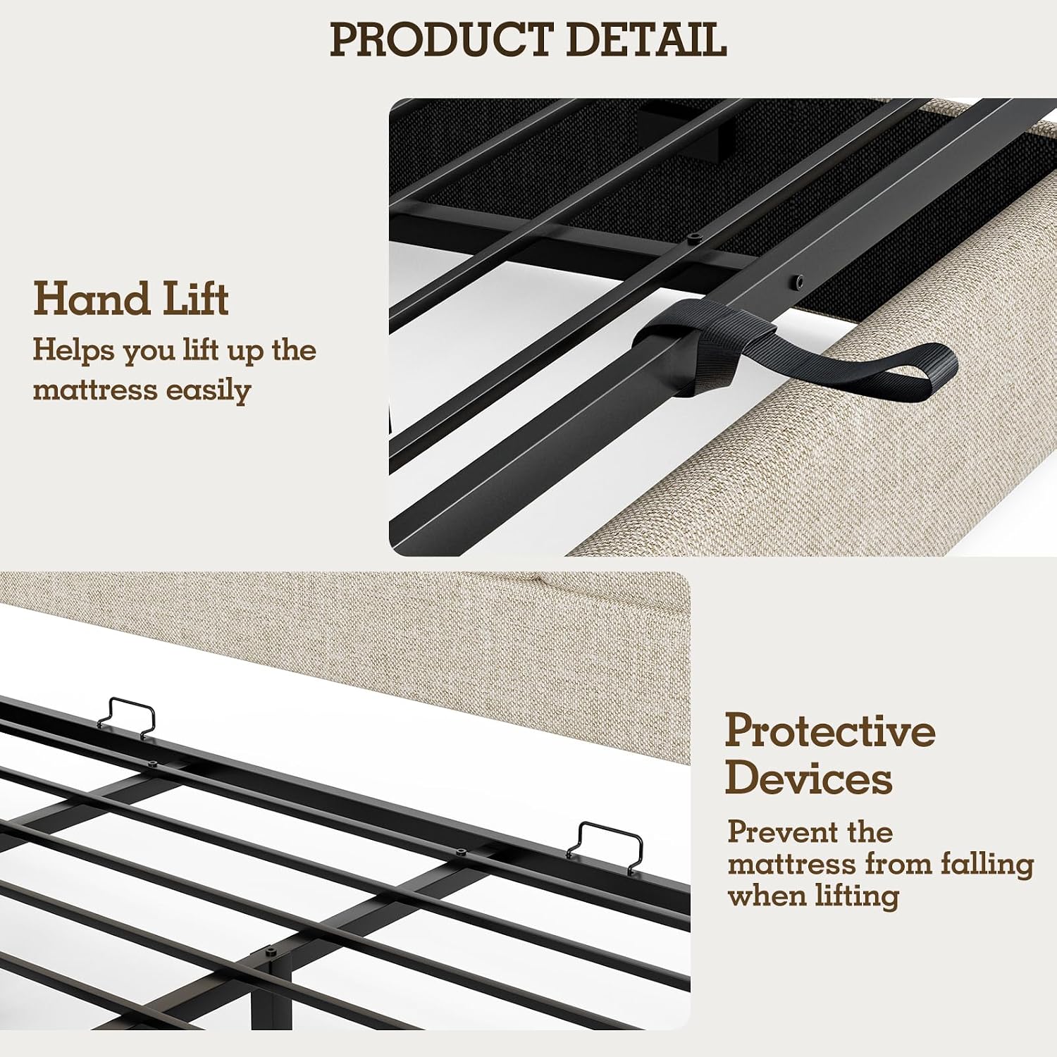 إطار سرير كينج مبطن بالكتان مع - مراجعة Gas Lift Storage Bed Hydraulic وسعره