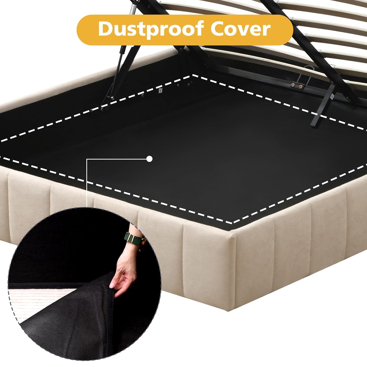 إطار سرير تخزيني كبير الحجم قا - مراجعة Gas Lift Storage Bed Hydraulic وسعره