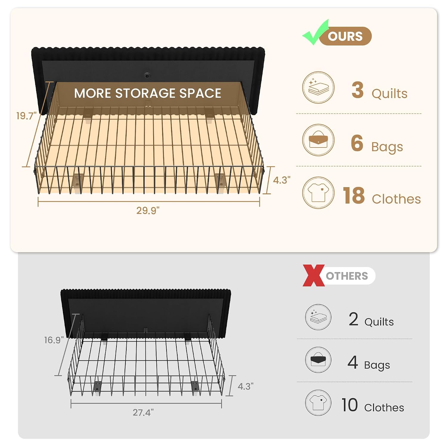 إطار سرير بحجم كينج مع 4 أدراج - مراجعة King Size Bed Frame With Storage Drawers وسعره