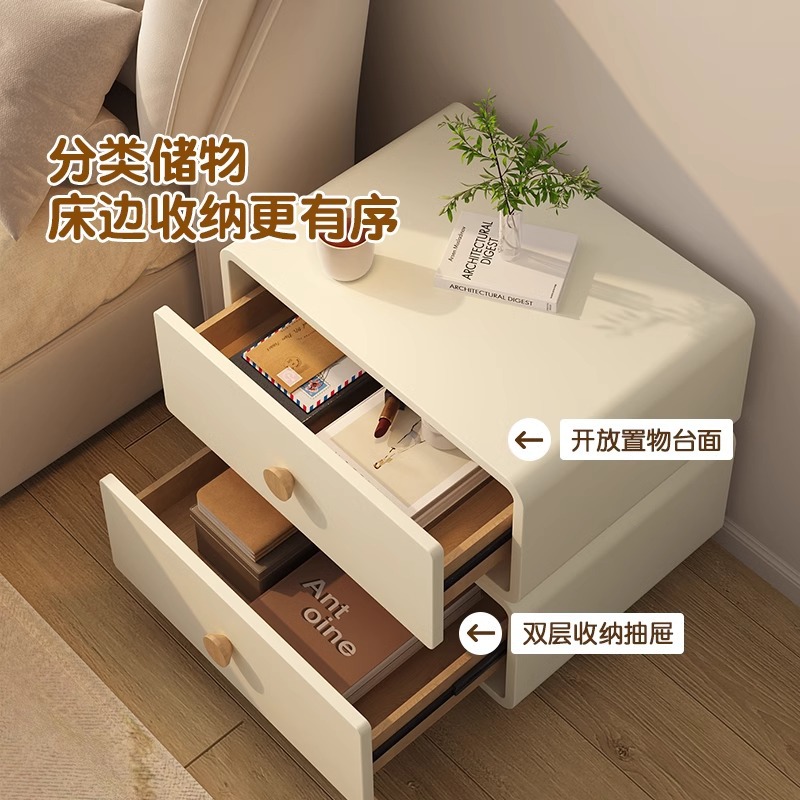 طاولة جانبية لغرفة النوم بتصمي - مراجعة Solid Wood Nightstand 2 Drawers وسعره