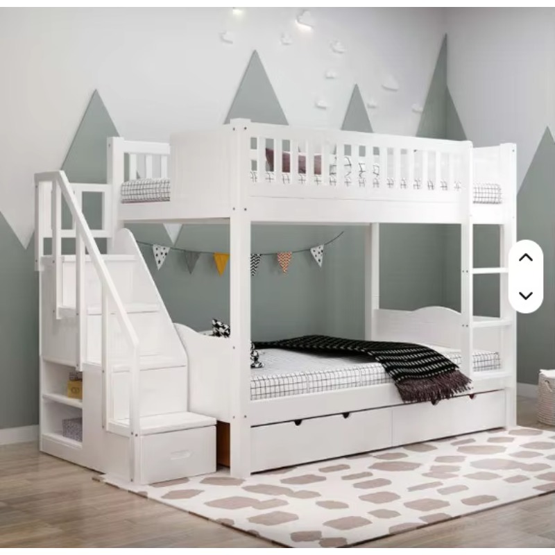 سرير أطفال مزدوج من خشب الصنوب - مراجعة Bunk Bed With Stairs And Slide وسعره