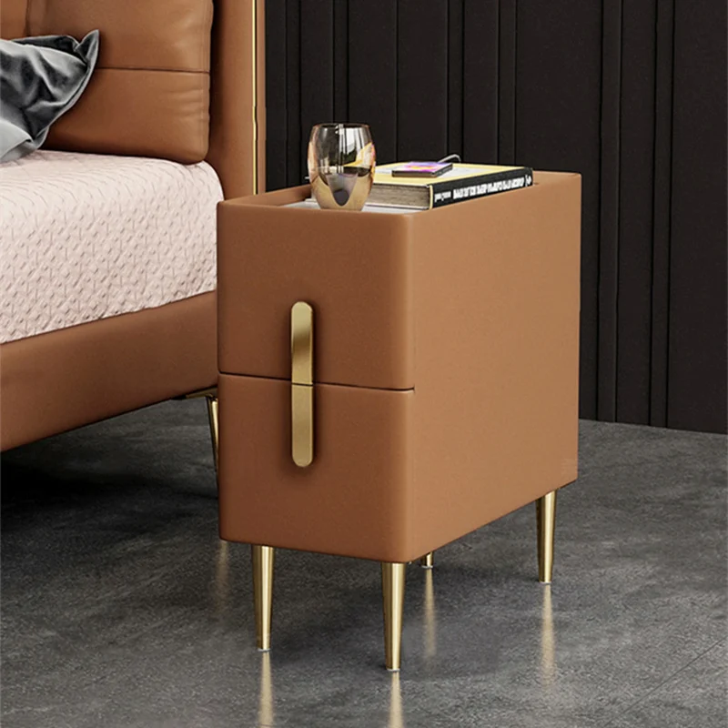 طاولة سرير خشبية ضيقة بلون واح - مراجعة Solid Wood Nightstand 2 Drawers وسعره