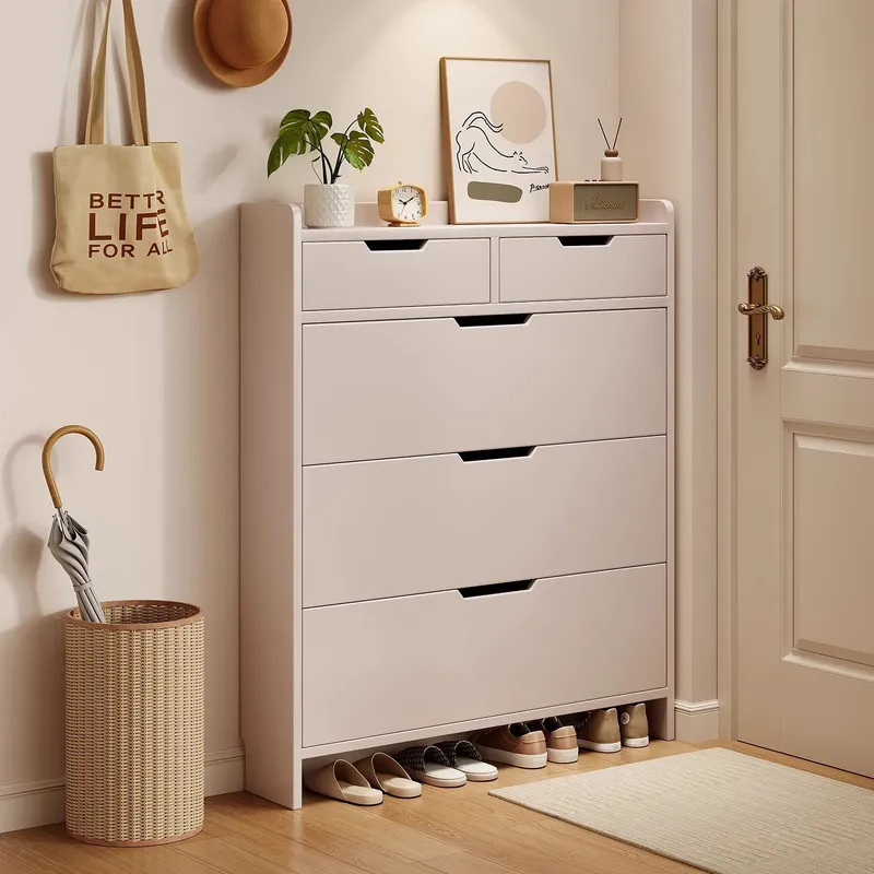 خزانة أحذية من الخشب الصلب بعم - مراجعة Shoe Rack Cabinet Narrow Entryway وسعره