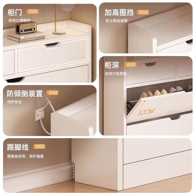 خزانة أحذية من الخشب الصلب بعم - مراجعة Shoe Rack Cabinet Narrow Entryway وسعره