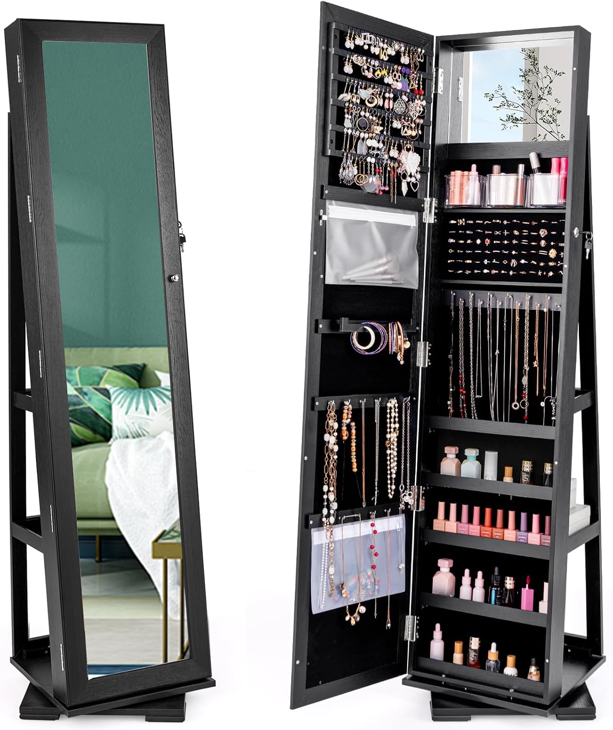 خزانة مجوهرات قائمة بذاتها قاب - مراجعة Full Length Mirror Jewelry Armoire وسعره