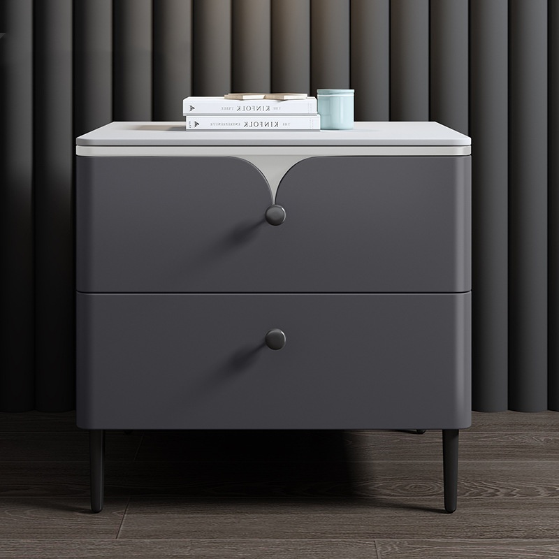 طاولة سرير عصرية من الخشب الصل - مراجعة Solid Wood Nightstand 2 Drawers وسعره