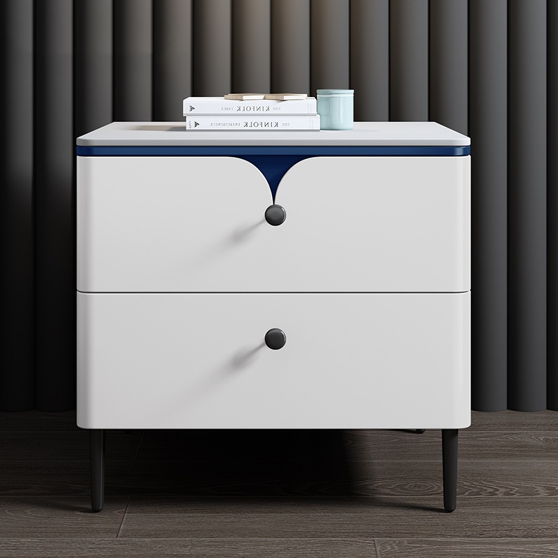 طاولة سرير عصرية من الخشب الصل - مراجعة Solid Wood Nightstand 2 Drawers وسعره